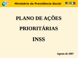 Plano de Ações Prioritárias do INSS
