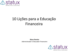 Educação Financeira: Dez lições para reeducar. - DH