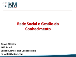 Rede social e Gestão do Conhecimento - Edson Oliveira