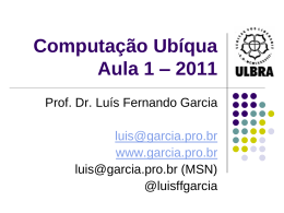 Introdução - Prof. Dr. Luis Fernando Garcia