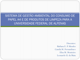 Consumo papel e produtos de limpeza_apresentação - Unifal-MG