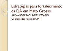 Estratégias para fortalecimento da EJA em Mato Grosso