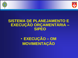 Orientações para Execução de Movimentação no SIPEO
