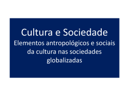 Cultura e sociedade - Universidade Castelo Branco