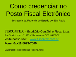 Acesso e Credenciamento para o Nota Fiscal Paulista