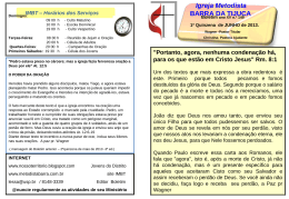 boletim IMBT - Igreja Metodista da Barra da Tijuca