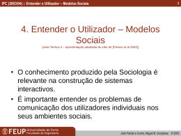 Entender o Utilizador – Modelos Sociais