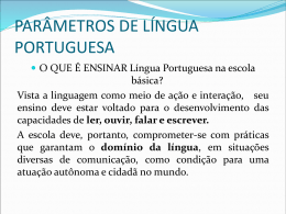 PARÂMETROS DE LÍNGUA PORTUGUESA