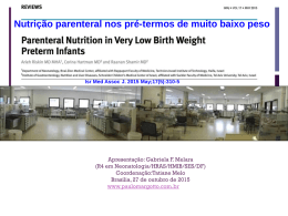 Nutrição parenteral nos pré-termos de muito baixo peso