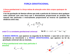 Força gravitacional e centro de massa
