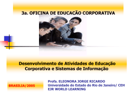 Desenvolvimento de Atividades de educação Corporativa e