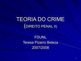 Dogmática do Crime. - Faculdade de Direito da UNL