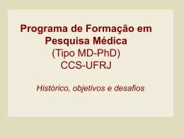 Programa de Formação em Pesquisa Médica UFRJ