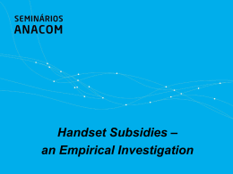 Handset subsidies - an empirical investigation