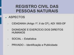 Registro Civil das Pessoas Naturais Nascimento