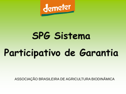 [Apresentação] – SPG – Sistema Participativo de Garantia