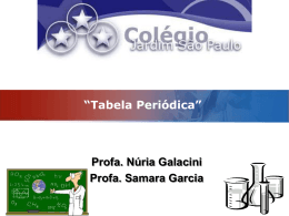 Tabela Periódica - Colégio Jardim São Paulo