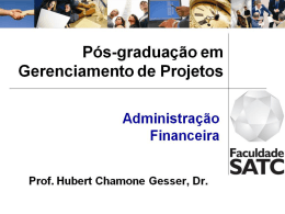Taxas de Juros - Professor Hubert Chamone Gesser, Dr.