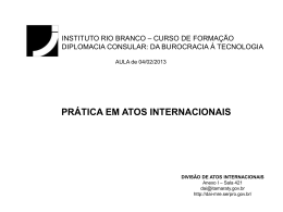 Atos Internacionais - Ministério das Relações Exteriores