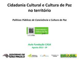 Cidadania cultural e cultura de paz no território