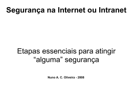 Segurança na Internet e Intranet (Apresentação)