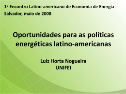 Oportunidades para melhoria das políticas energéticas latino