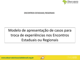 encontros estaduais/regionais - Observatório Social do Brasil
