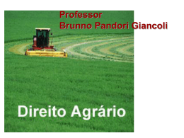 Prof. Brunno Pandori Giancoli DIREITO AGRÁRIO Política Agrária