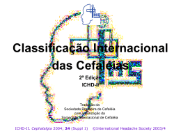 Classificação Internacional das Cefaléias 2ª Edição ICHD-II