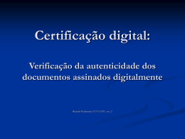 Certificação digital: verificação da autenticidade dos documentos