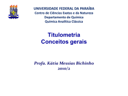 Titulometria - Departamento de Química - UFPB