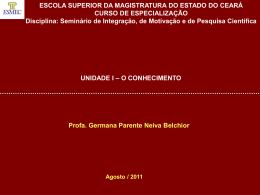 I – O Conhecimento - Governo do Estado do Ceará