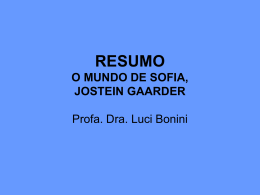 RESUMO O MUNDO DE SOFIA, JOSTEIN GAARDER