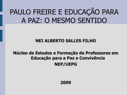 Paulo Freire e Educação para a Paz