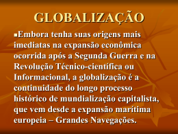 GLOBALIZAÇÃO - Colégio Santos Anjos
