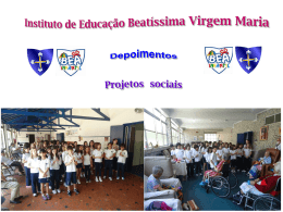 Diapositivo 1 - IEBVM - Instituto de Educação Beatissima Virgem