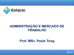 Aula 2 - prof. paulo tong home page