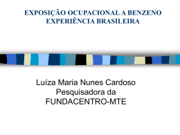 Exposição Ocupacional a Benzeno Experiência Brasileira