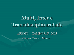 Oficina Prof. Marcos Masseto - Multi, Inter e Transdisciplinaridade