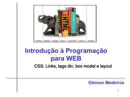CSS: Links, tags div, box model e layout