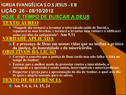 IGREJA EVANGÉLICA SOS JESUS - EB LIÇÃO 26