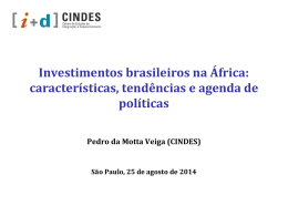Mapeamento e perfil do IDE brasileiro na África - 1