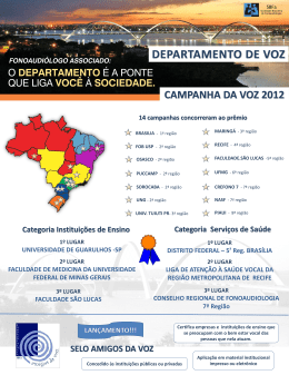DEPARTAMENTO DE VOZ CAMPANHA DA VOZ 2012 3º LUGAR