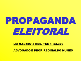 PROPAGANDA ELEITORAL PERMITIDO – PROIBIDO - PSDB