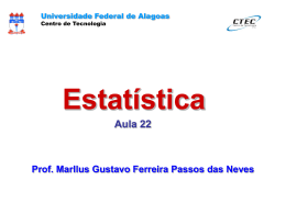 Inferência sobre 2 variâncias - Universidade Federal de Alagoas