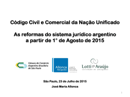 “Encontro Temático” O Novo Código Civil e Comercial Argentino