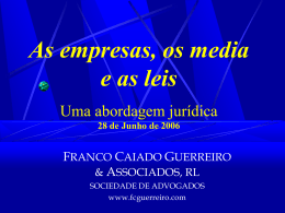 Enterprises, media and laws (Portuguese version)
