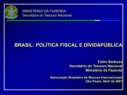 brasil:política fiscal e dívida pública - Tesouro Nacional
