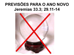 PREVISÕES PARA O ANO NOVO Jeremias