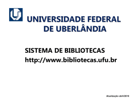 CAMPUS EDUCAÇÃO FÍSICA (FIS) - Sistema de Bibliotecas da UFU